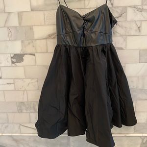 Black and coated nylon Italian dress
